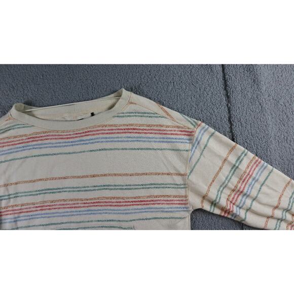 Prana Sweatshirt Womens S Multi Striped Cozy Up Suncation Top Kangaroo Pockets - Picture 7 of 10